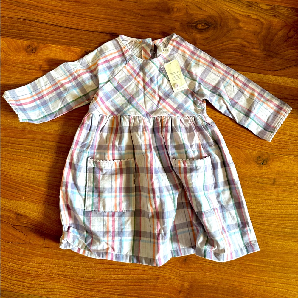Tea Collection 4T plaid cotton dress NWT